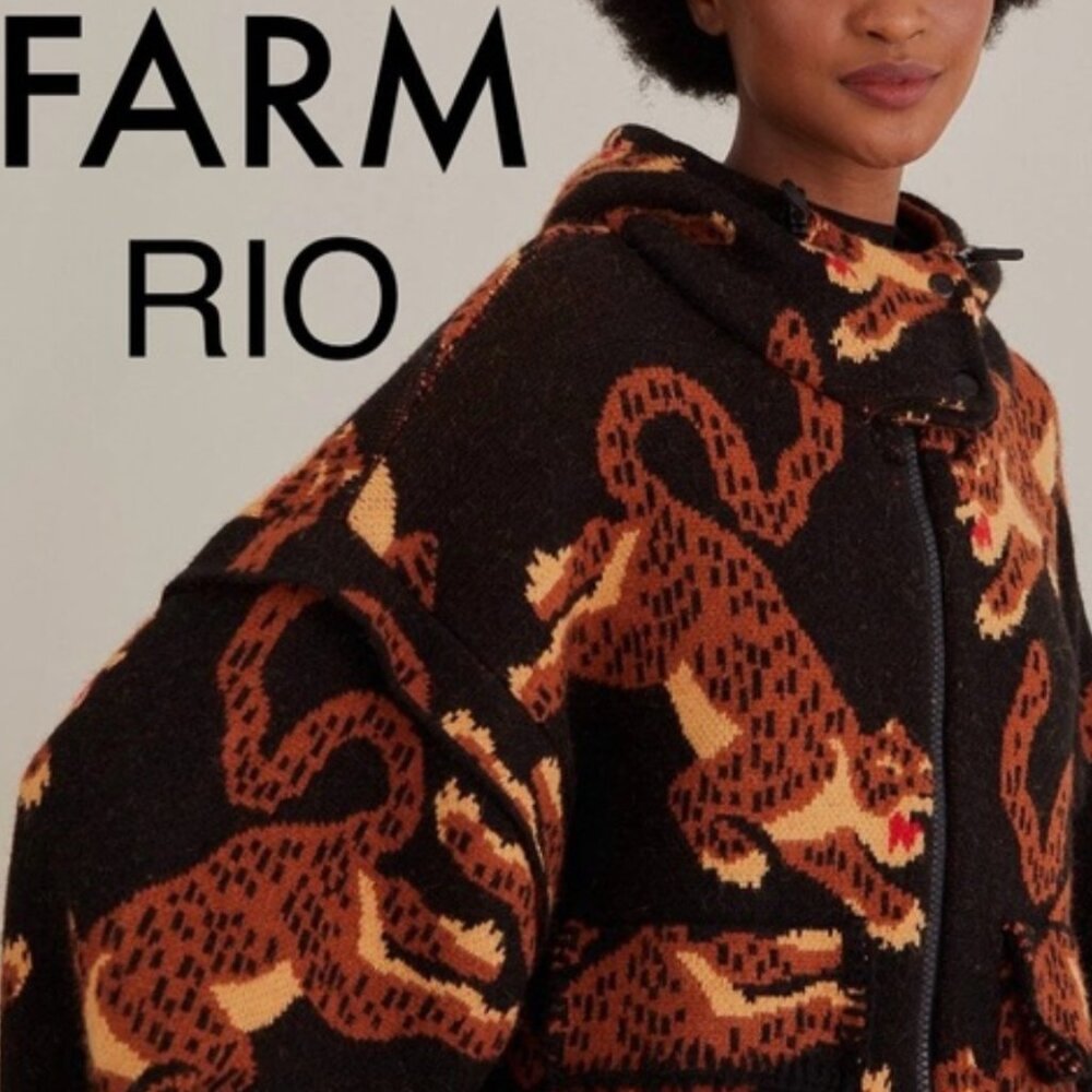 FARM Rio Black Leopards Knit Jacket - Picture 3 of 16